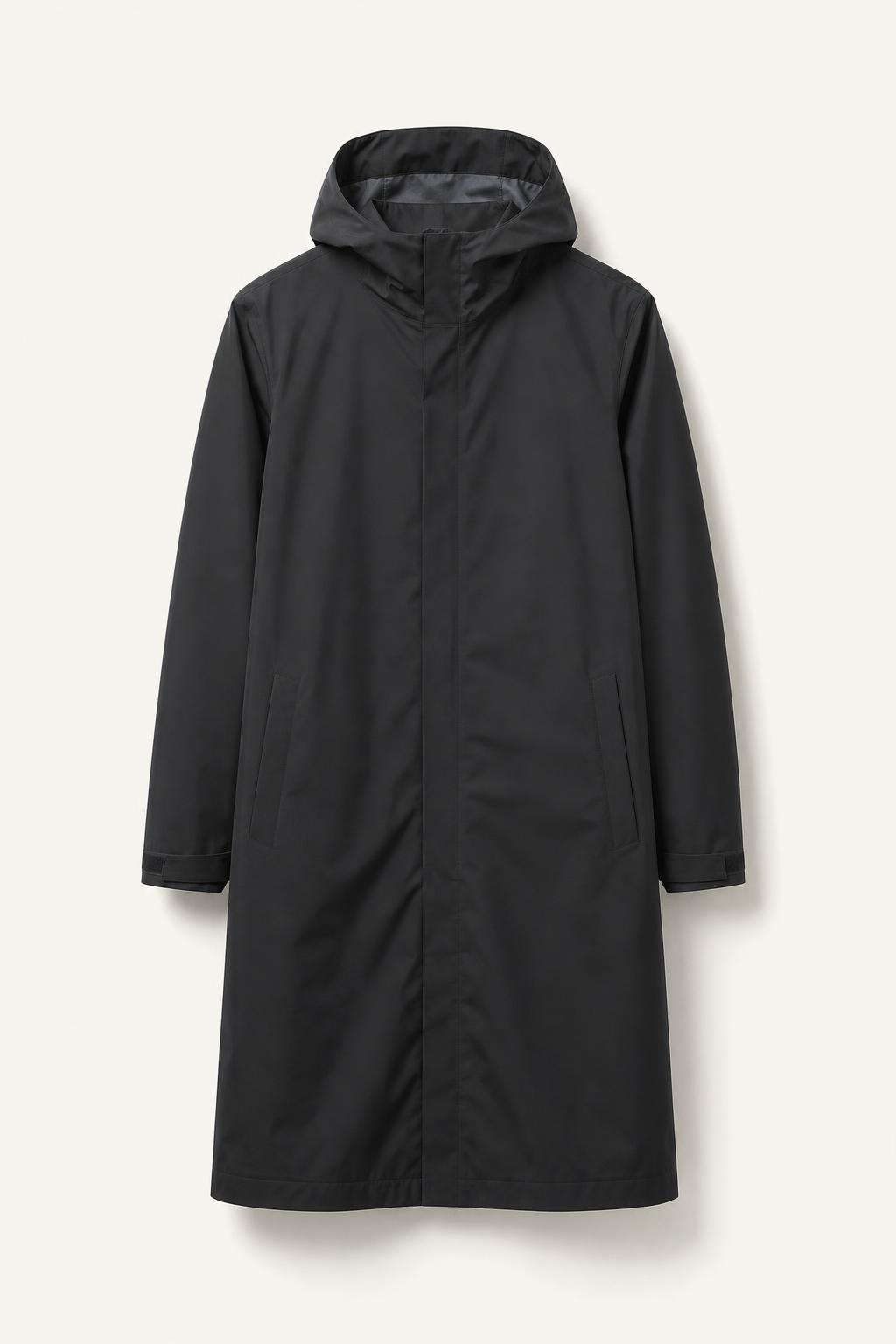 Black Technical Raincoat