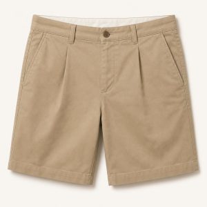 Khaki Pleated Shorts