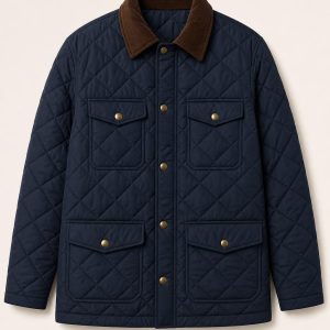 Navy Quilted Field Jacket