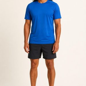 Men's Cobalt Training Tee worn with an adult model
