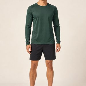 Men's Forest Long-Sleeve Training Top worn with an adult model