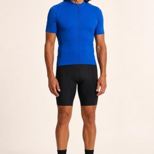 Men's Cobalt Cycling Top worn with an adult model