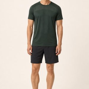 Men's Forest Tonal Panel Training Tee worn with an adult model