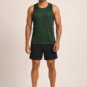 Men's Forest Tonal Panel Performance Tank worn with an adult model