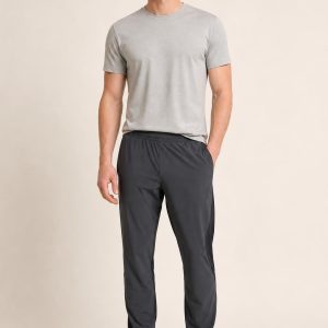 Men's Charcoal Tonal Panel Warm-Up Pants worn with an adult model