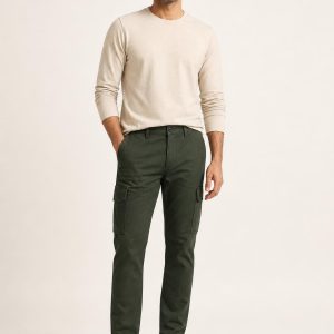 Men's Forest Cargo Chinos worn with an adult model
