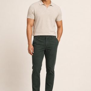 Men's Forest Tonal Texture Tapered Chinos worn with an adult model