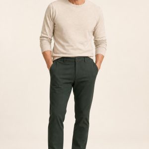 Men's Forest Tonal Texture Travel Chinos worn with an adult model