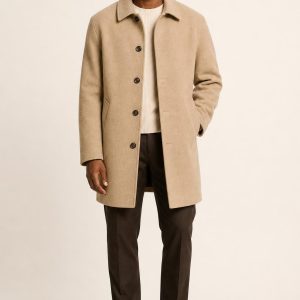 Men's Sand Car Coat worn with an adult model
