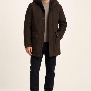 Men's Chocolate Parka worn with an adult model