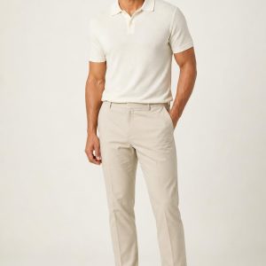 Men's Navy Wholecut-Look Shoe worn with an adult model