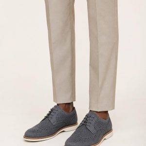 Men's Slate Brogue Derby worn with an adult model
