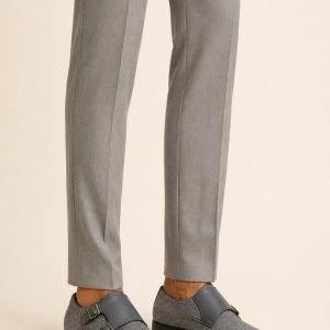 Men's Slate Two-tone Panel Double-Strap Dress Shoe worn with an adult model