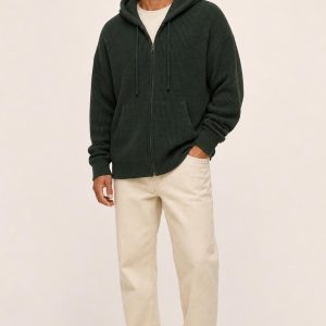 Men's Forest Zip Hoodie worn with an adult model