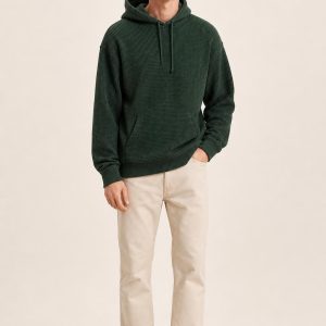 Men's Forest Fleece Hoodie worn with an adult model