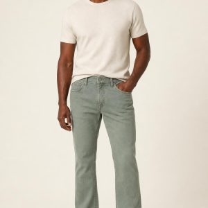 Men's Sage Clean Wash Bootcut Jeans worn with an adult model