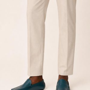 Men's Teal Driving Loafer worn with an adult model