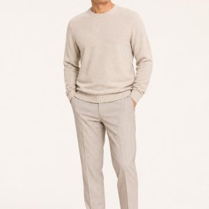 Men's Coral Two-tone Panel Driving Loafer worn with an adult model