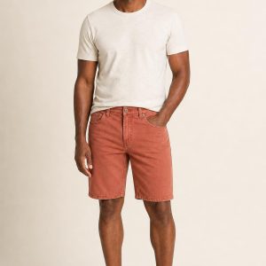 Men's Terracotta Bermuda Shorts worn with an adult model