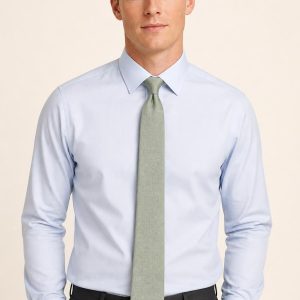 Men's Sage Formal Tie worn with an adult model