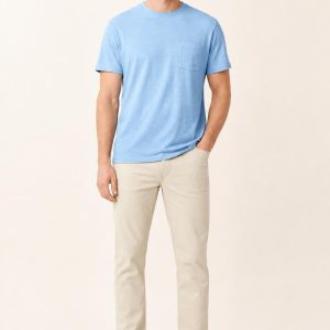Men's Sky Pocket Tee worn with an adult model