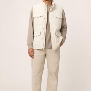 Men's Ivory Field Vest worn with an adult model