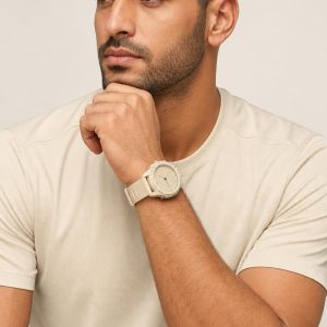 Men's Cream Sport Watch worn with an adult model