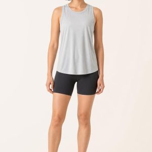 Women's Silver Performance Tank worn with an adult model