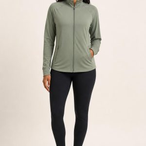 Women's Sage Track Jacket worn with an adult model