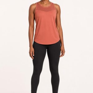 Women's Terracotta Tonal Panel Performance Tank worn with an adult model