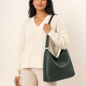 Women's Forest Tonal Texture Shoulder Bag shown with an adult model