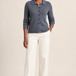 Women's Slate Collar Cardigan worn with an adult model