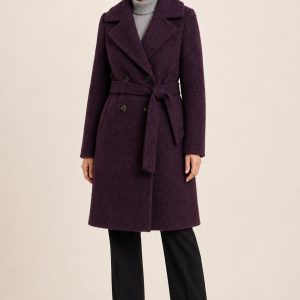 Women's Plum Peacoat worn with an adult model