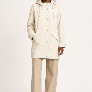 Women's Ivory Raincoat worn with an adult model
