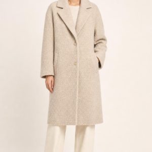 Women's Stone Topcoat worn with an adult model