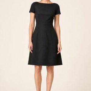 Black Bow-Back Cocktail Dress worn by an adult model