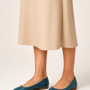 Women's Teal Ballet Flat worn with an adult model
