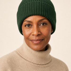 Women's Forest Rib Beanie worn with an adult model