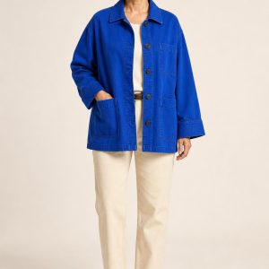 Women's Cobalt Utility Jacket worn with an adult model