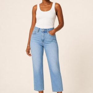 Women's Sky Cropped Jeans worn with an adult model