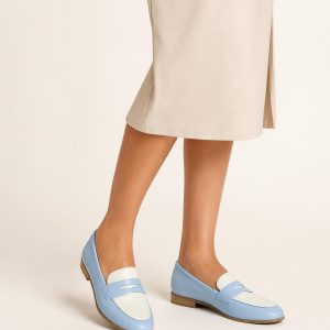 Women's Sky Two-tone Panel Apron Loafer worn with an adult model