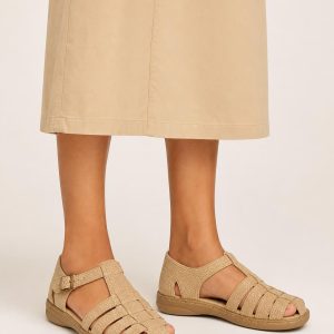 Women's Sand Fisherman Sandal worn with an adult model