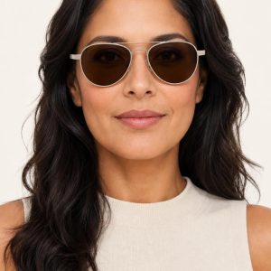 Women's Stone Pilot Sunglasses worn with an adult model