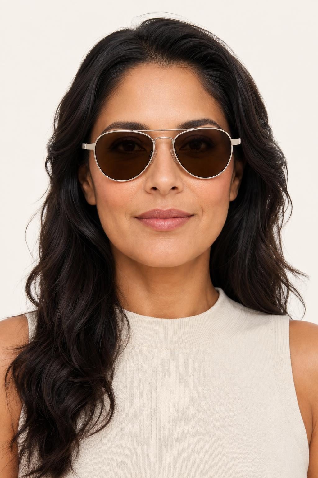 Women's Stone Pilot Sunglasses worn with an adult model