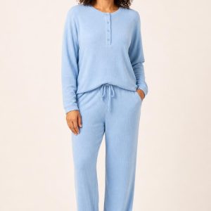 Women's Sky Knit Sleep Set worn with an adult model