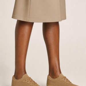 Women's Camel Court Sneaker worn with an adult model