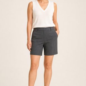 Women's Charcoal Bike Shorts worn with an adult model