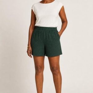 Women's Forest Tonal Texture Pull-On Shorts worn with an adult model