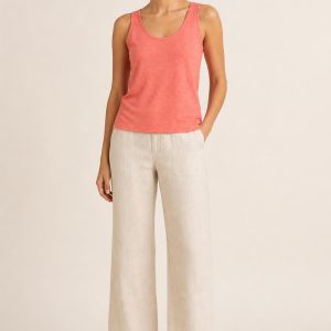 Women's Coral Scoop-Neck Tank worn with an adult model