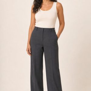 Charcoal Tailored Trousers worn with an adult model